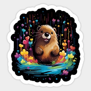 Beaver Happiness Sticker